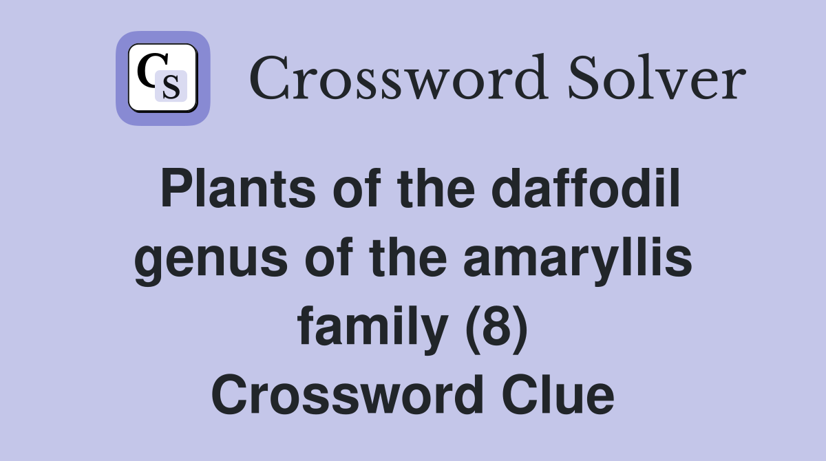 Plants of the daffodil genus of the amaryllis family (8) Crossword